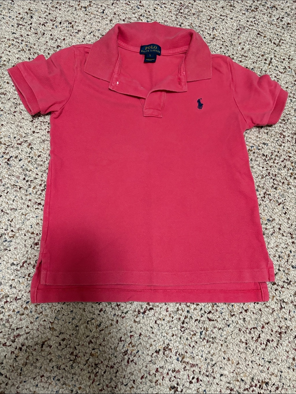 Ralph Lauren Kids Coral Polo Shirt with Navy Pony